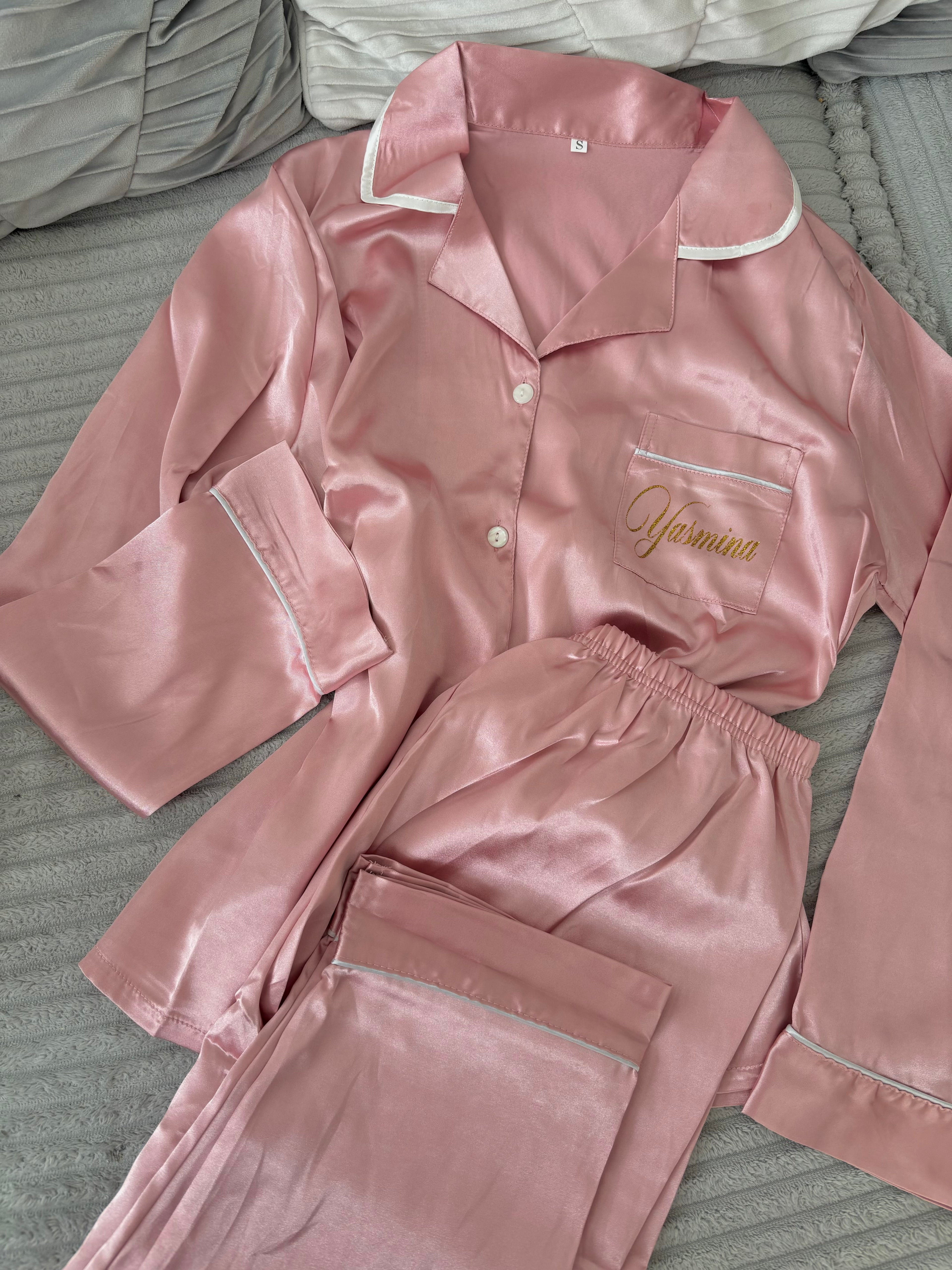 Pyjama en satin Rose